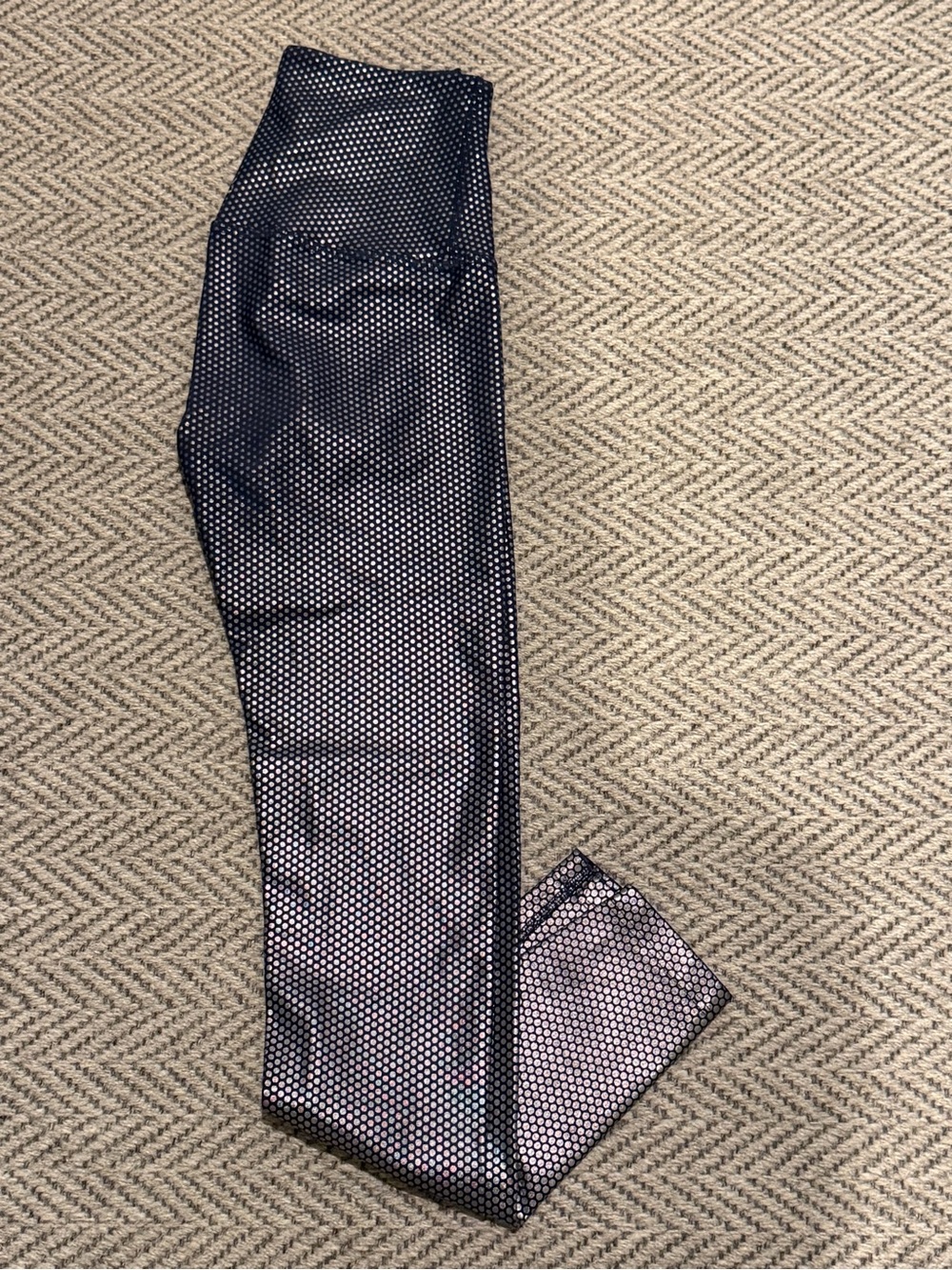Beyond Yoga Black & Silver Dot-Print Leggings
